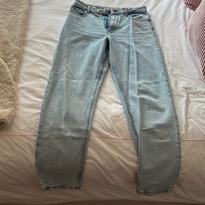 Zara High Waisted Straight Light Wash Jean
